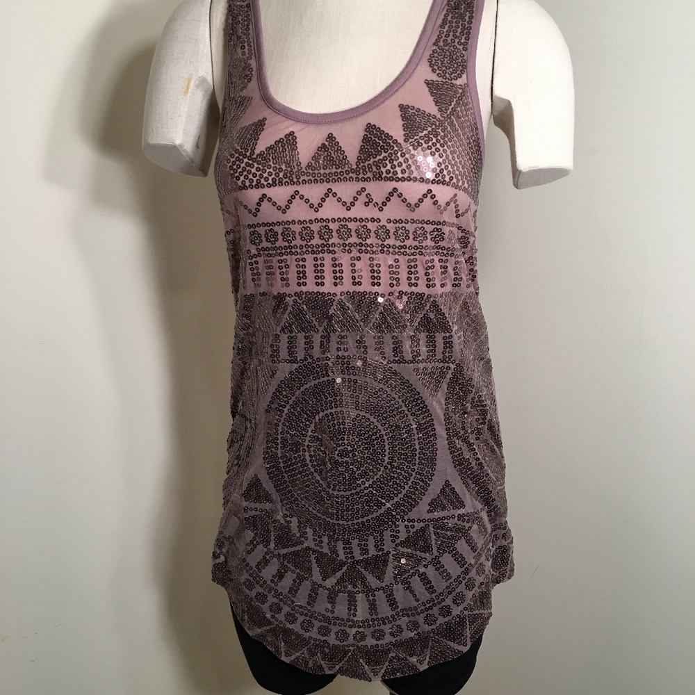 Silence + Noise Sequin Long Tank Urban Outfitters